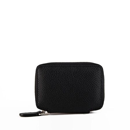 Hakiki Deri Fermuarlı Unisex Mini Cüzdan, El Yapımı, Hediye