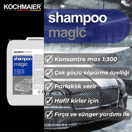 shampoo magic Oto Araç Cilalı Kostiksiz Şampuan Temizleyici Kopüklü Snow Foam Yıkama Konsantre 1:300 (5 Litre/Kg)