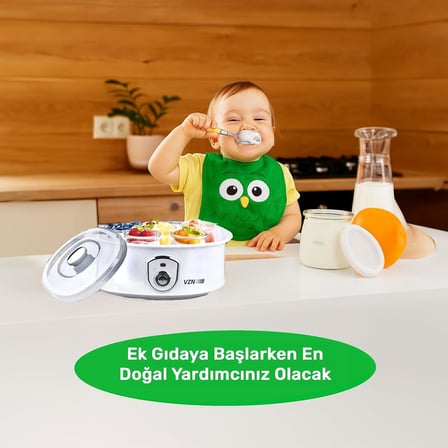 20W 1,5Lt. 7 Kavanozlu Bebek Ek Gıda Başlangıç Seti ve Profesyonel Yoğurt Mayalama Makinesi