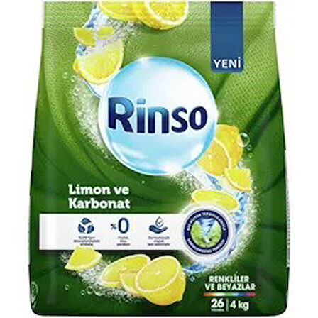 Rinso Limon ve Karbonat 4 kg Renkiler ve Beyazlar Toz Deterjan x 2 Adet