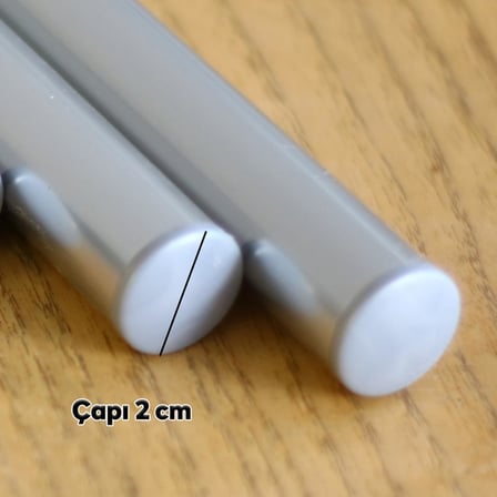 Alüminyum Metal Oklava 2'li Set 74-49 cm Börek Hamur Yufka Açma Silindir Yuvarlak Uzun Kısa Mutfak