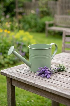 Laura 5 Litre Metal Çiçek Bahçe Sulama Kabı - Modern Dekoratif Çok Amaçlı Sulak (Mint Yeşili)