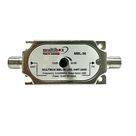 Multibox MBL-36 15-30dB Ayarlı Uydu Sinyal Yükseltici Line Amplifier 5-2400Mhz