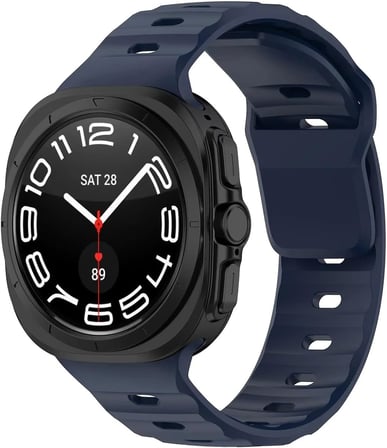 Samsung Galaxy Watch 7 Ultra 47mm ile Uyumlu Kordon Dalgalı Official Design Premium Silikon Kayış