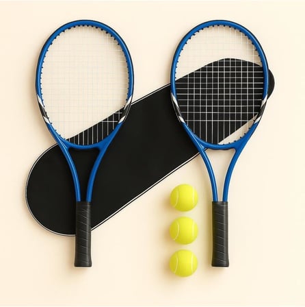 Muba 7li SET 27 İnç Yetişkin Tenis Raketi Seti 2 Raket 2 Çanta 3 Top L2 Grip 68 cm Çok Renkli Tek Ebat