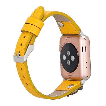 Apple Watch Uyumlu Deri Kordon Clover 42-44-45mm TR FL12