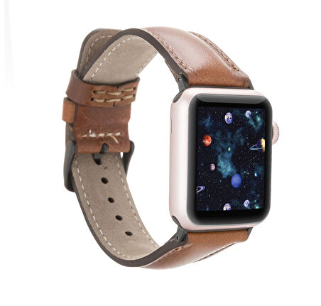 Apple Watch Uyumlu Deri Kordon 38-40-41mm GT G19 Taba