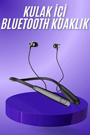 Boyun Askılı 100 Saat Kablosuz Kulaklık Göstergeli Bluetooth Kulaklık