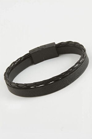 İkili Kaliteli Mıknatıslı Suni Deri Bileklik