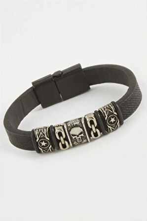 Kuru Kafa Kaliteli Mıknatıslı Suni Deri Bileklik