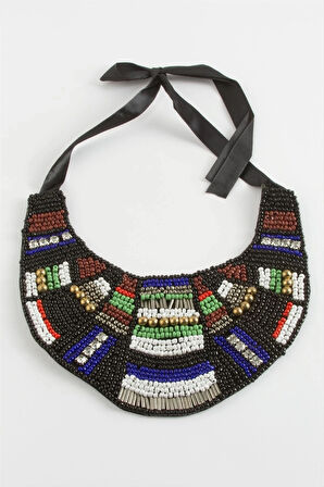 Etnik Kum Boncuk Yaka Kolye