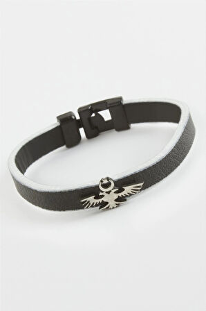 Çift Başlı Kartal Kaliteli Suni Deri Bileklik