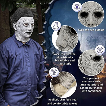 Kırmızı Renk Afro Bonus Peruklu Palyaço Lateks Et Maske