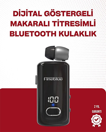 Fineblue F580 Bluetooth Kulaklık – Klipsli, Dijital Göstergeli, Su Geçirmez, 12 Saat Pil Ömürlü