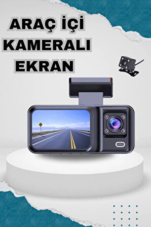 Ön ve Arka Kameralı 2 İnç 1080P Full HD DVR Araç İçi Ekran