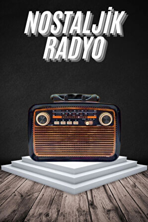 Eskitme Nostalji Tasarımlı Bluetoothlu Nostalji Radyo Ahşap Nostaljik Görünümlü
