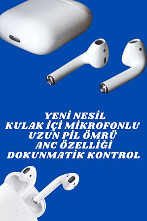 2.Nesil Yeni Model TWS Bluetooth Kulaklık Dokunmatik Kontrol Yüksek Ses Kaliteli