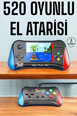Retro 500 Oyunlu Nostaljik Oyunlu El Atari Gamebox Oyun Konsolu Çift Destekli