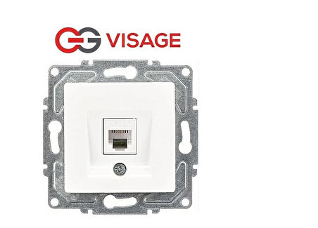 Visage Beyaz Telefon Prizi (CAT3) Çerçevesiz - Priz ve Anahtar İçin Uyumlu Çerçeve
