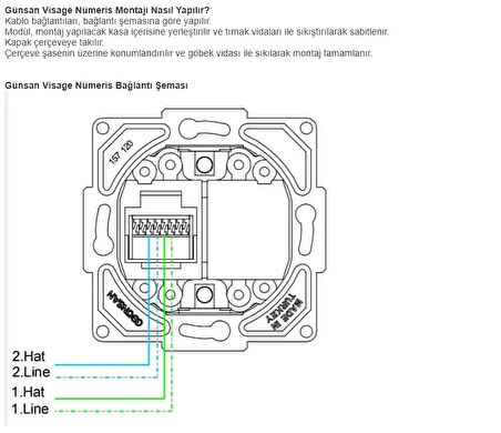 Visage Beyaz Telefon Prizi (CAT3) Çerçevesiz - Priz ve Anahtar İçin Uyumlu Çerçeve