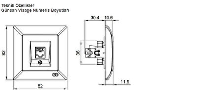 Visage Beyaz Telefon Prizi (CAT3) Çerçevesiz - Priz ve Anahtar İçin Uyumlu Çerçeve