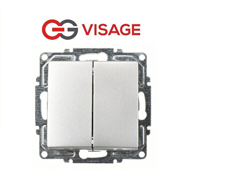 Visage Ambiance Gümüş Komütatör Anahtar Çerçevesiz - Priz ve Anahtar İçin Uyumlu Çerçeve