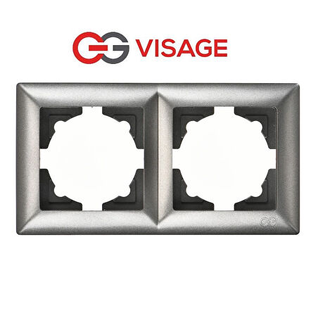 Visage Ambiance Füme 2 Li Çerçeve - Priz ve Anahtar İçin Uyumlu Çerçeve