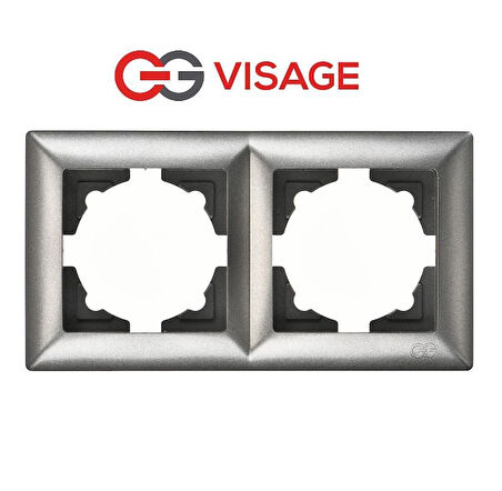 Visage Ambiance Füme 2 Li Çerçeve - Priz ve Anahtar İçin Uyumlu Çerçeve