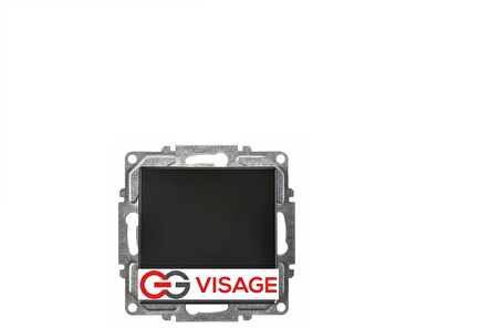 Visage Ambiance Metalik Siyah Tekli Anahtar Çerçevesiz - Priz ve Anahtar İçin Uyumlu Çerçeve