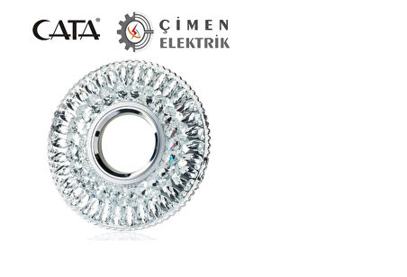 CATA CT 6583 Hanımeli Led Çerçeveli Günışığı Kristal Cam Spot Kasa - Priz ve Anahtar İçin Uyumlu Çerçeve