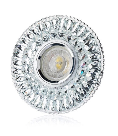 CATA CT 6583 Hanımeli Led Çerçeveli Günışığı Kristal Cam Spot Kasa - Priz ve Anahtar İçin Uyumlu Çerçeve