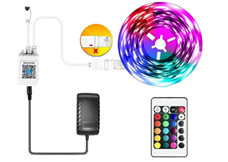CATA CT 4557 Rgb Şerit Led Set 5 Mt Rgb Led 3 Renk+Trafo+ Kumanda