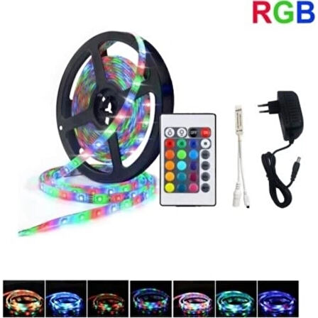 CATA CT 4557 Rgb Şerit Led Set 5 Mt Rgb Led 3 Renk+Trafo+ Kumanda