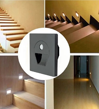 CATA CT 5170 1W Füme Kasa Sensörlü Koridor Aydınlatması 6400K Beyaz Işık