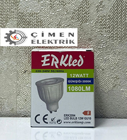 ERKLED ERK 2094 GU10 Lensli Ampül 12W 3000K Gün Işığı