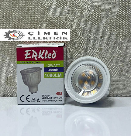 ERKLED ERK 2094 GU10 Lensli Ampül 12W 4000K Ilık Beyaz