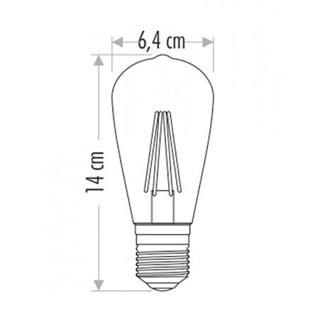BUĞZ CATA CT 4353 8W Rustik Led Ampul 3200K Günışığı E27 Duy