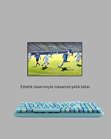 BUĞZ Kablosuz Retro Klavye ve Mouse Seti – 104 Tuşlu, Sessiz Yazım