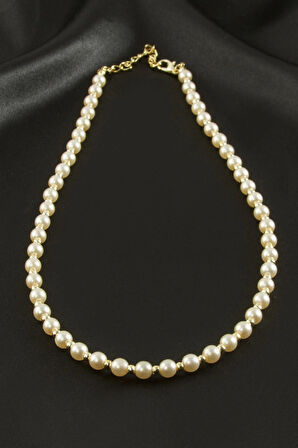 BUĞZ Krem Rengi İnci Kolye