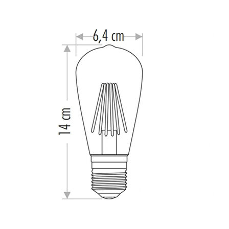 BUĞZ CATA CT 4284 Rustik 6W Led Ampul Amber 2700K E27 Duy