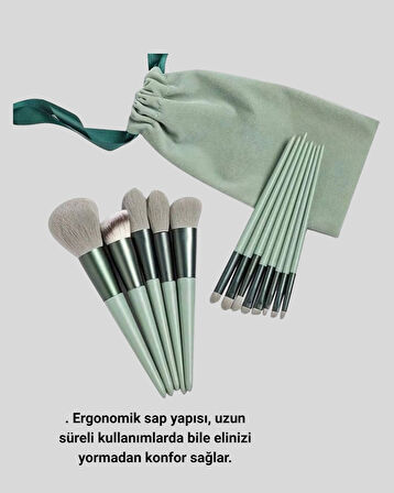 BUĞZ 13’lü Yumuşak Kıllı Makyaj Fırça Seti – Profesyonel Kalite, Hassas Ciltlere Uygun