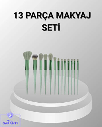 BUĞZ 13 Parça Makyaj Fırça Seti – Ergonomik, Dökülme Yapmayan, Taşınabilir