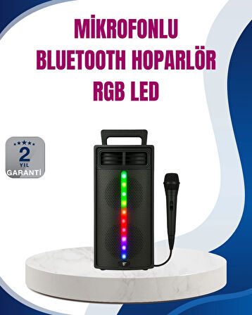 BUĞZ Kablosuz RGB Işıklı Bluetooth Hoparlör | Ev, Parti ve Açık Hava Kullanımı