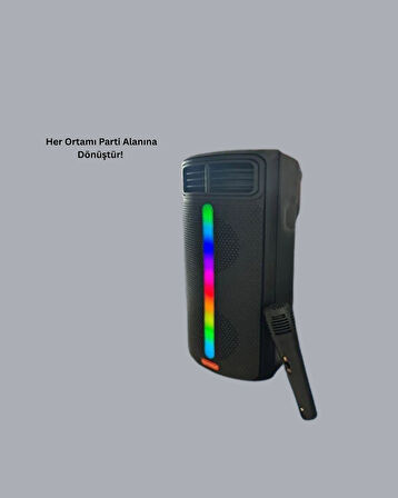 BUĞZ Kablosuz RGB Işıklı Bluetooth Hoparlör | Ev, Parti ve Açık Hava Kullanımı