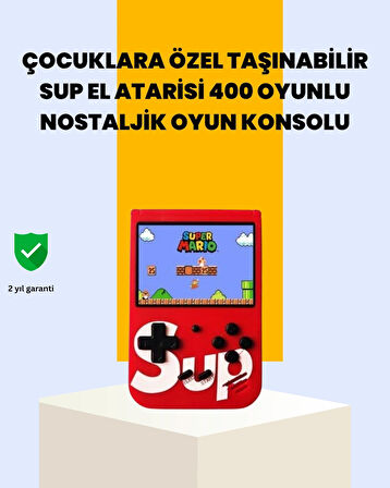 BUĞZ 400 Oyunlu Taşınabilir Retro El Konsolu