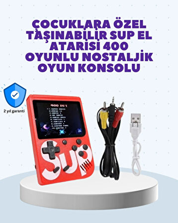 BUĞZ Şarjlı Taşınabilir El Oyun Konsolu 400 Oyun