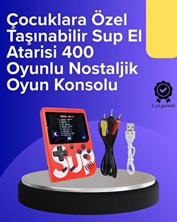 BUĞZ Çocuklar İçin 400 Retro Oyunlu Konsol