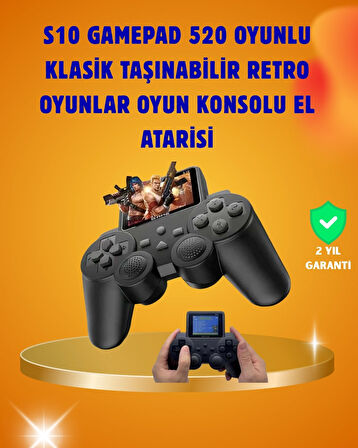 BUĞZ Çocuklar ve Yetişkinler İçin Uygun 500 Oyunlu Taşınabilir Mini Retro El Konsolu