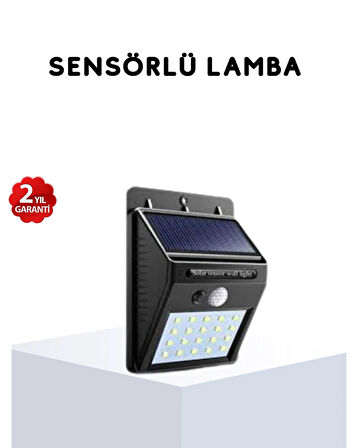 BUĞZ Solar Güneş Enerjili Hareket Sensörlü 4 Taraflı Bahçe Lambası – IP65 Su Geçirmez, 100 LED