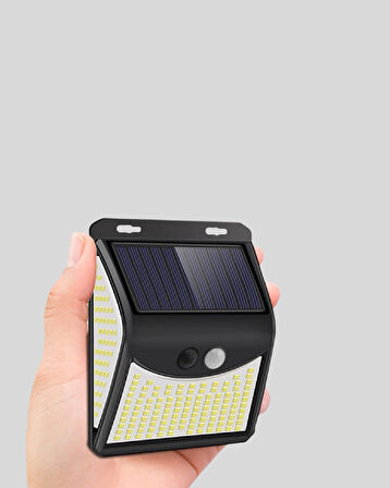 BUĞZ Solar Güneş Enerjili Hareket Sensörlü 4 Taraflı Bahçe Lambası – IP65 Su Geçirmez, 100 LED